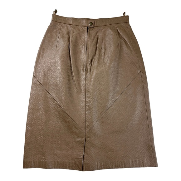 Vintage Wilsons Leather Women's A Line Genuine Leather Skirt Tan Size 10/Medium - Picture 2 of 9